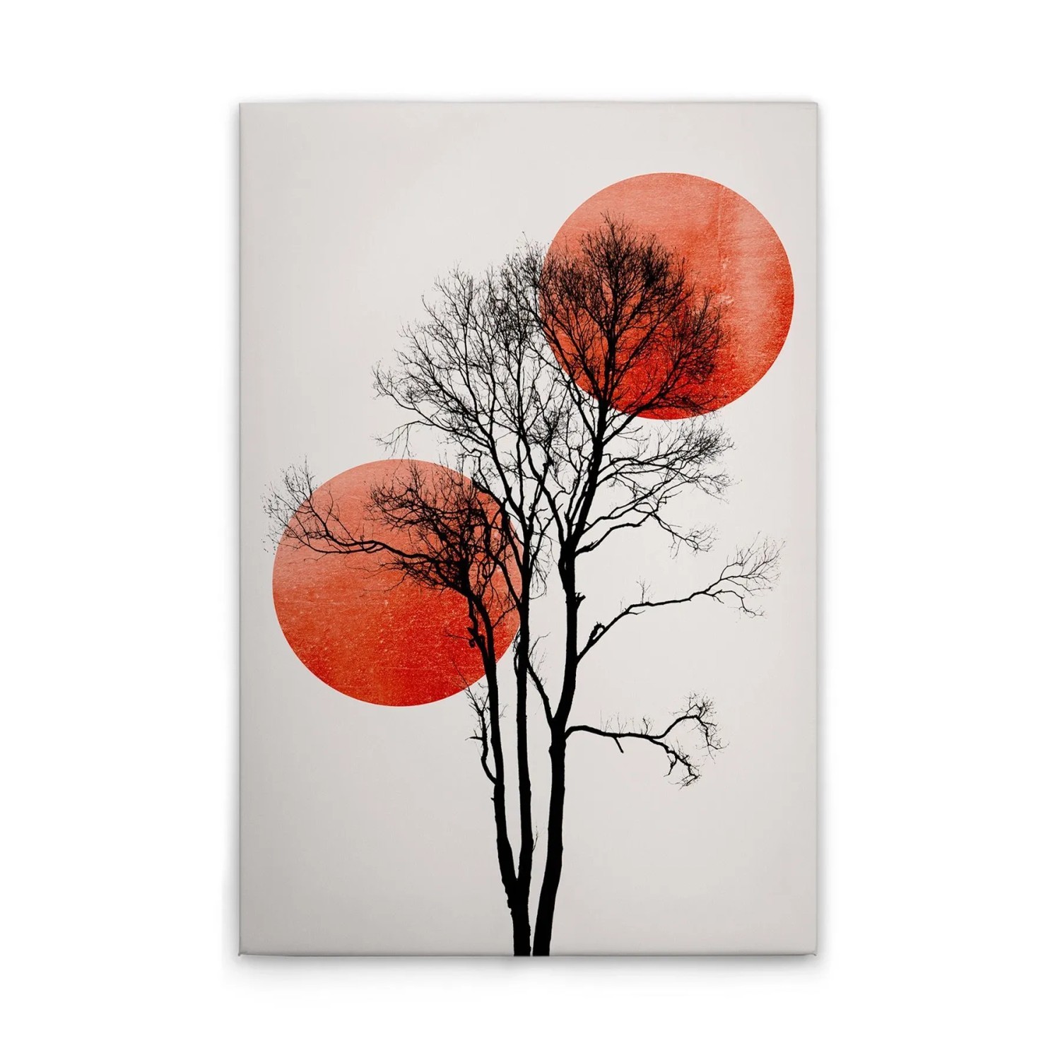 Tadessi Leinwandbild - M1-No.50675 - Baum Schwarz Weiß Rot - 30 x 45 cm - Querformat