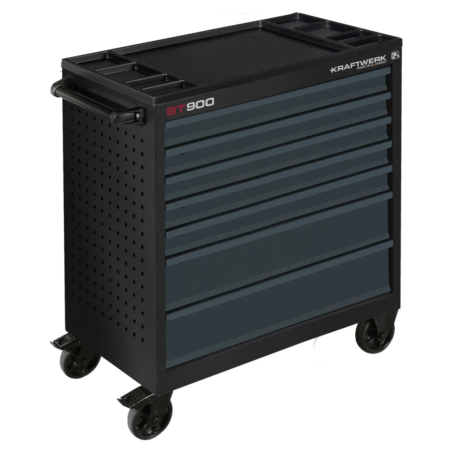 Kraftwerk Werkstattwagen BT900 80/40 Leer 7 Schubladen Grau-Schwarz 100 cm