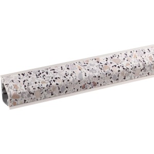 Kaindl Wandabschlussleiste Ravenna Grau, 300cm, für Arbeitsplatten, mit Dekor im Terrazzo-Stil.