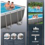 Bestway Steel Pro MAX Pool, 549x274x122 cm, grau, eckig, mit Sandfilteranlage.