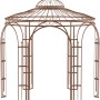 Unbeschichteter Eleo Pavillon Milano aus Metall, 300 cm x Ø 290 cm, mit filigranem Schmiedeeisen-Design.