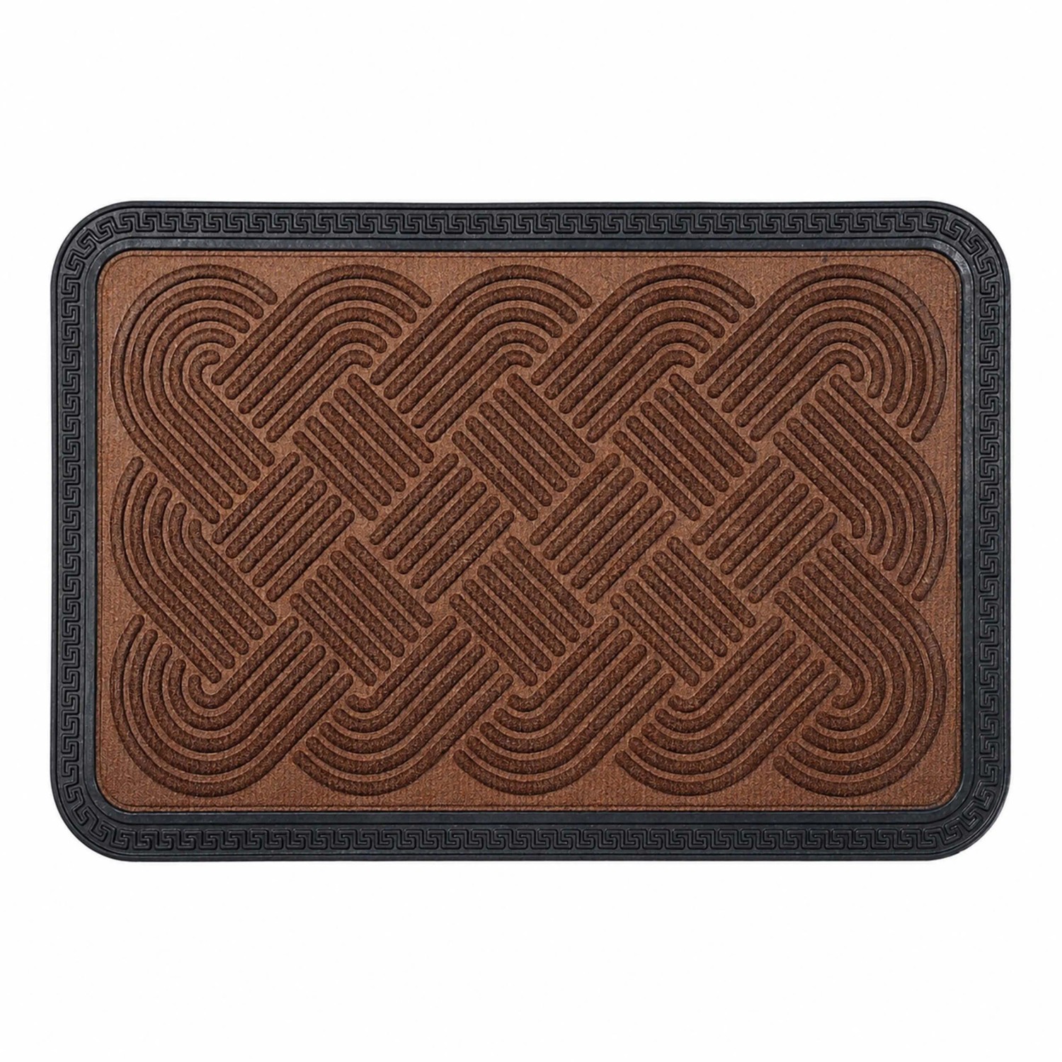 Relaxdays Fußmatte Polypropylen Braun Knoten Rutschfest 60 cm x 40 cm x 1 cm 1,4 kg