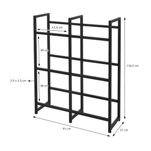 ML-Design Getränkekistenregal für 6 Kisten, Stahl, freistehend, anthrazit, 91x31x116,5cm.