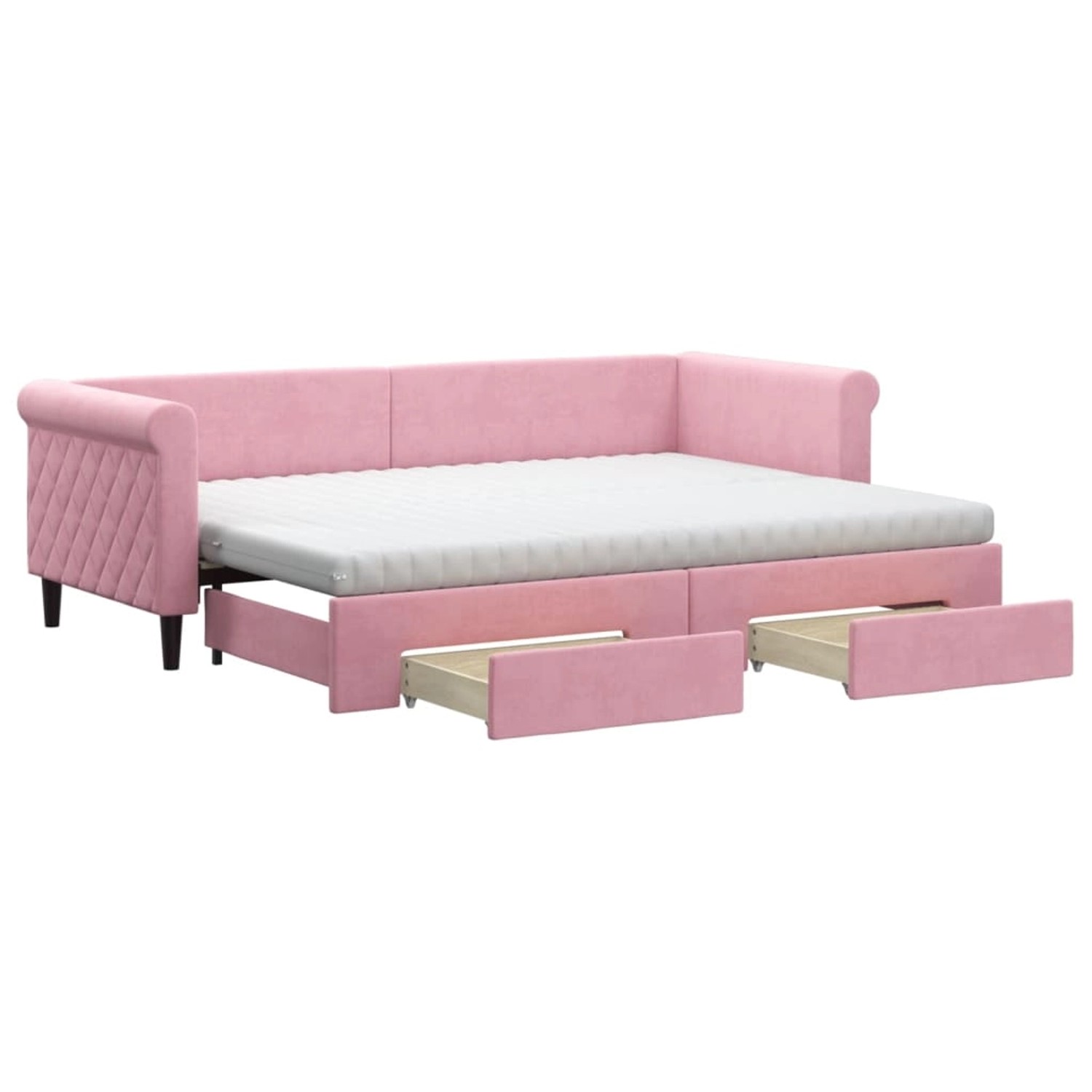 vidaXL Tagesbett Ausziehbar mit Schubladen Rosa 80x200 cm Samt1885887 günstig online kaufen