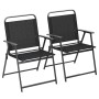 Costway 2er Set Gartenstühle, klappbar, mit Armlehnen, schwarz. Ideal für Garten, Terrasse und Camping.