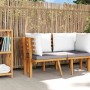 vidaXL Garten-Ecksofa mit Kissen Massivholz Akazie 46673_2