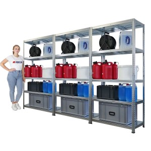 PROREGAL Mega Deal 3x Schwerlastregal Ragnar HxBxT 180x90x40cm 5 Stahlplatten-Ebenen Fachlast 125 kg Verzinkt