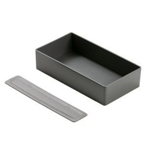 Fackelmann Kunststoffbox, anthrazit, 22,2x5x12,9cm, für Badmöbel-Zubehör.