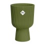 Elho Blumentopf Vibes Fold Coupe, Ø 30 cm, Grün, gerippte Struktur.
