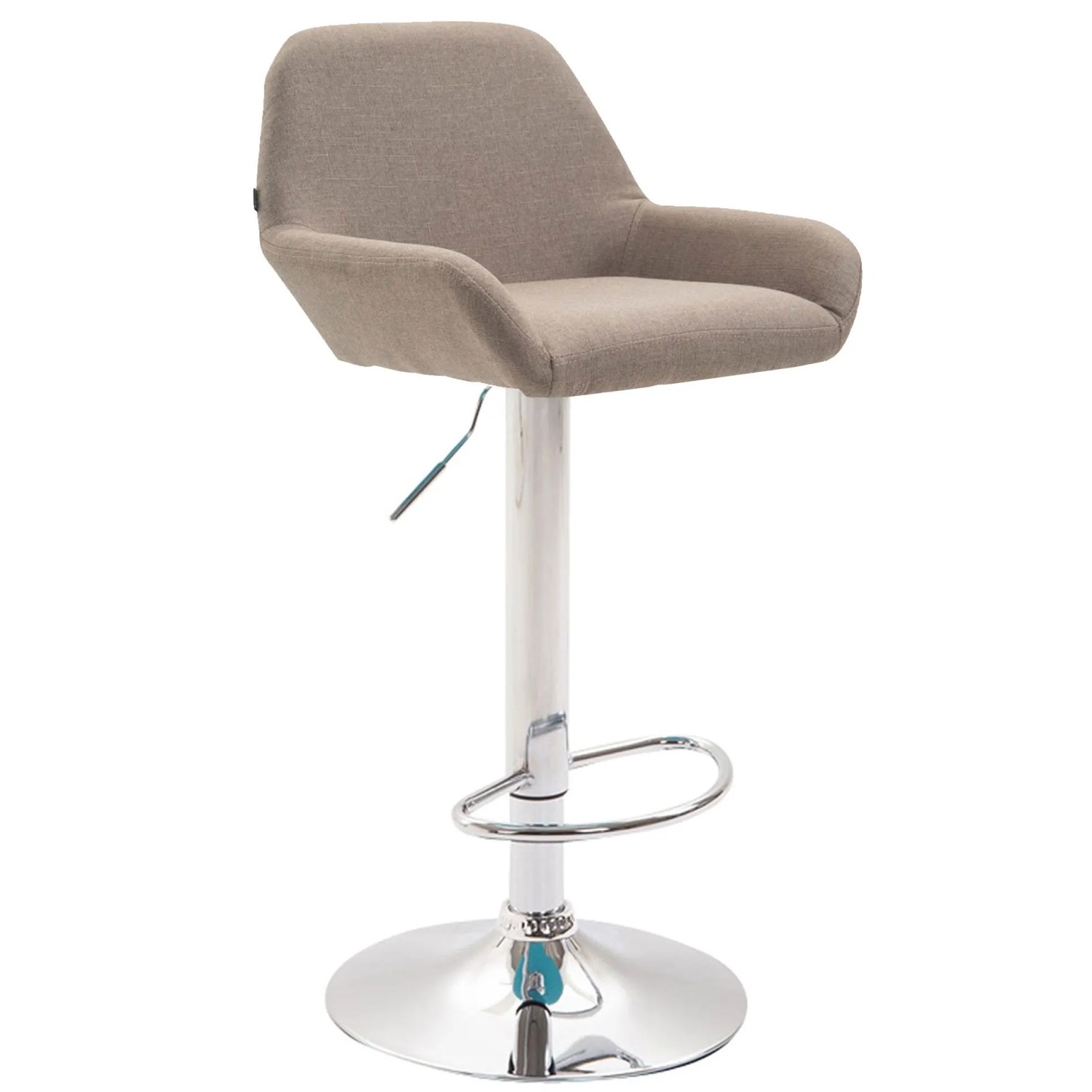 CLP Barhocker Braga Stoff Taupe/Chrom