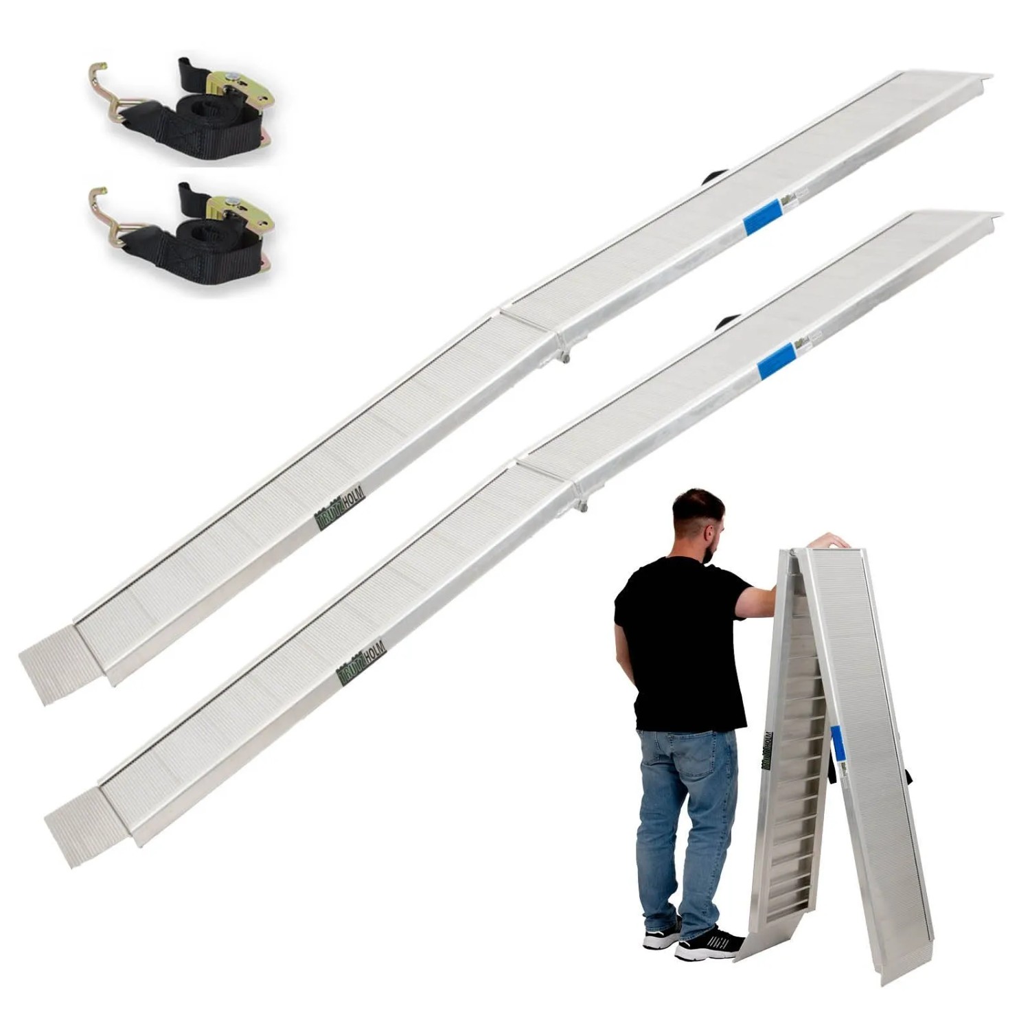 TRUTZHOLM 2x Auffahrrampen Klappbar 307 cm Extra Lang Traglast 900 kg