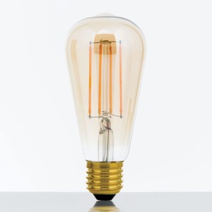 Dimmbare LED-Vintagebirne E27, 6W, warmweißes Licht für stimmungsvolle Beleuchtung.