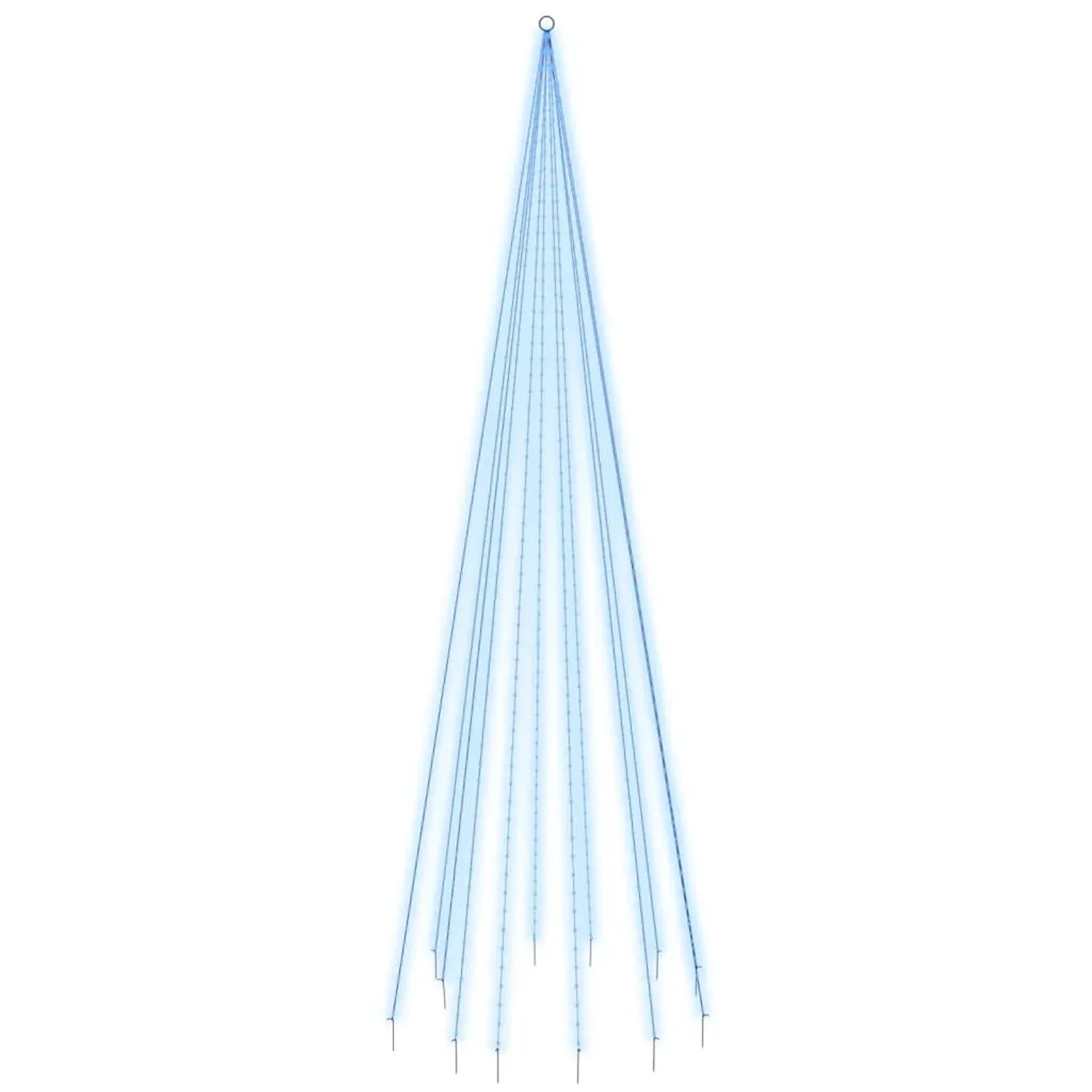 vidaXL LED-Weihnachtsbaum für Fahnenmast Blau 732 LEDs 500 cm 343528