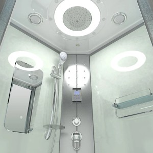 AcquaVapore D46-60M2 Dampfdusche 100x100 mit Regendusche, Handbrause und Bedienfeld.