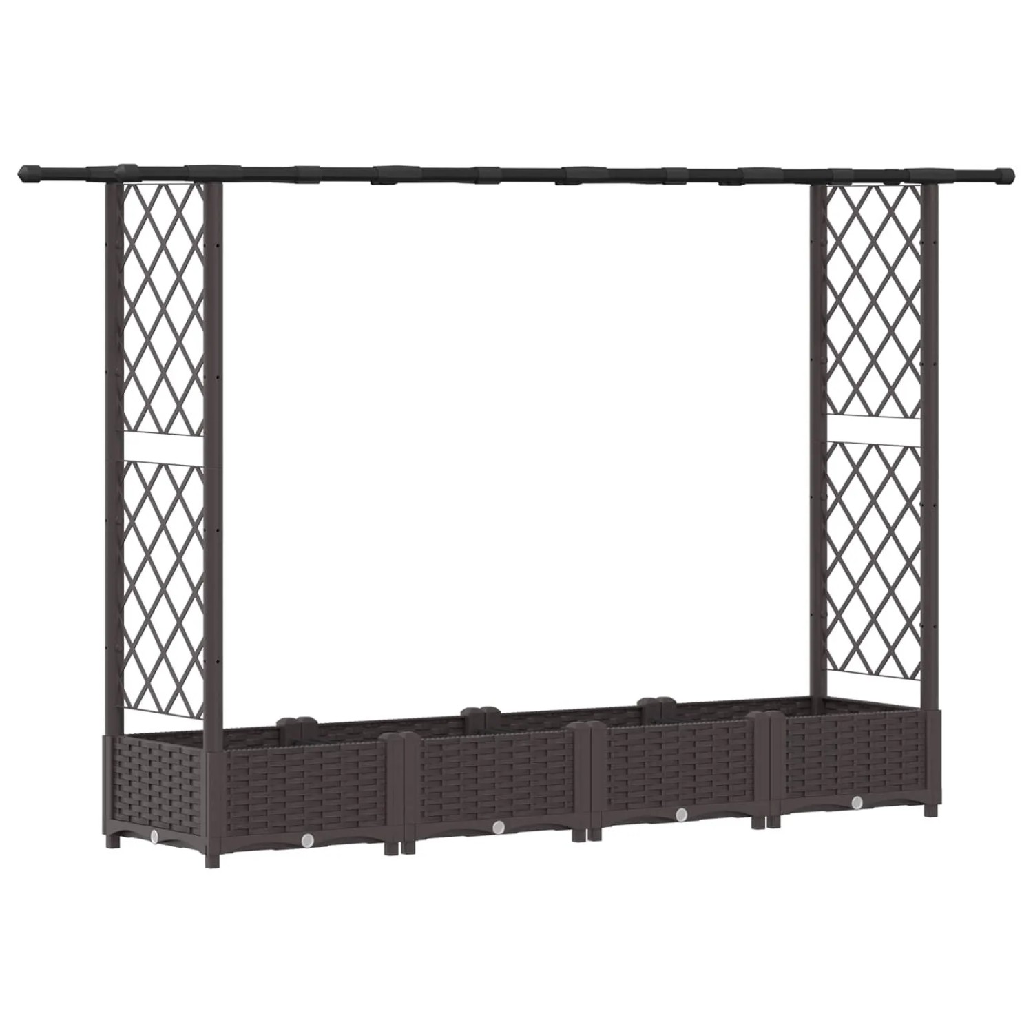 vidaXL Hochbeet mit Rankgitter und Dach Braun 203 x 40 x 123 cm PP 42032517
