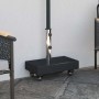 Schwarzer vidaXL Sonnenschirmständer aus Granit, rechteckig mit Rollen, 45x25x45 cm.