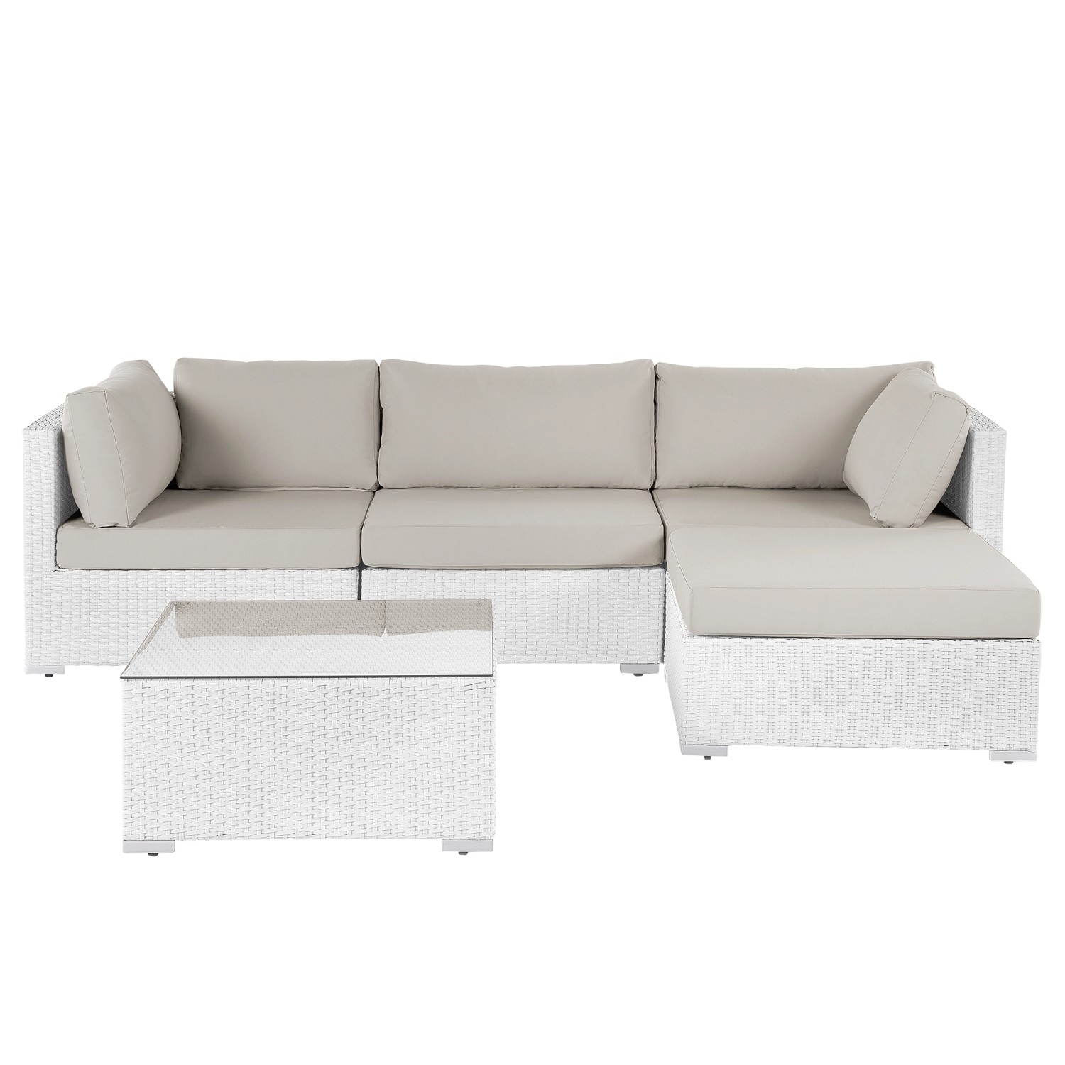 Beliani Lounge Set SANO Sandbeige 159x245x64