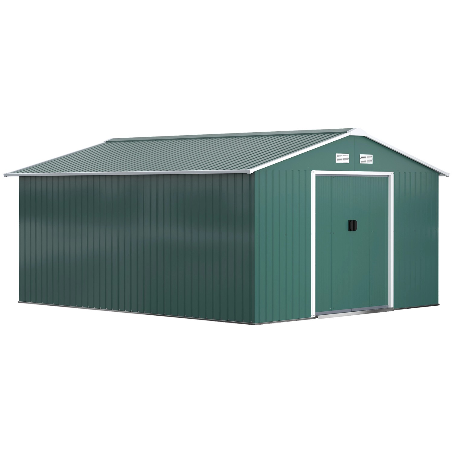 Outsunny Gerätehaus mit Pultdach Stahl 340L x 386B x 200H cm günstig online kaufen
