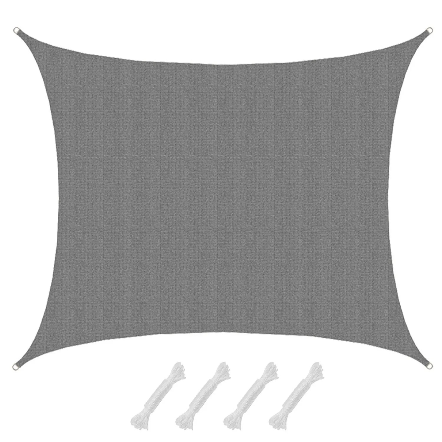 AMANKA HDPE Sonnensegel Wasserdurchlässig - 6 x 5 m Rechteckig Grau