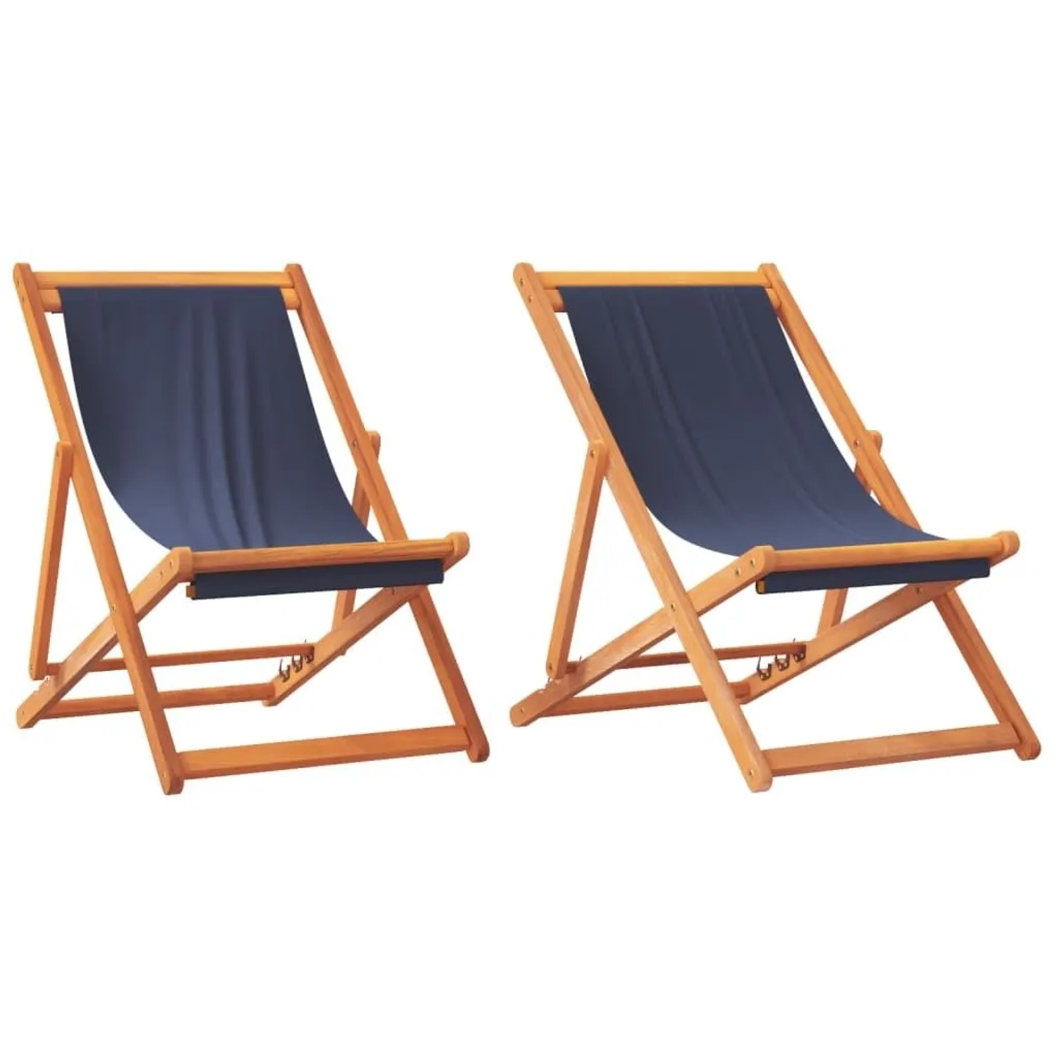 vidaXL Strandstühle 2 Stk Klappbar Blau Stoff 3214492