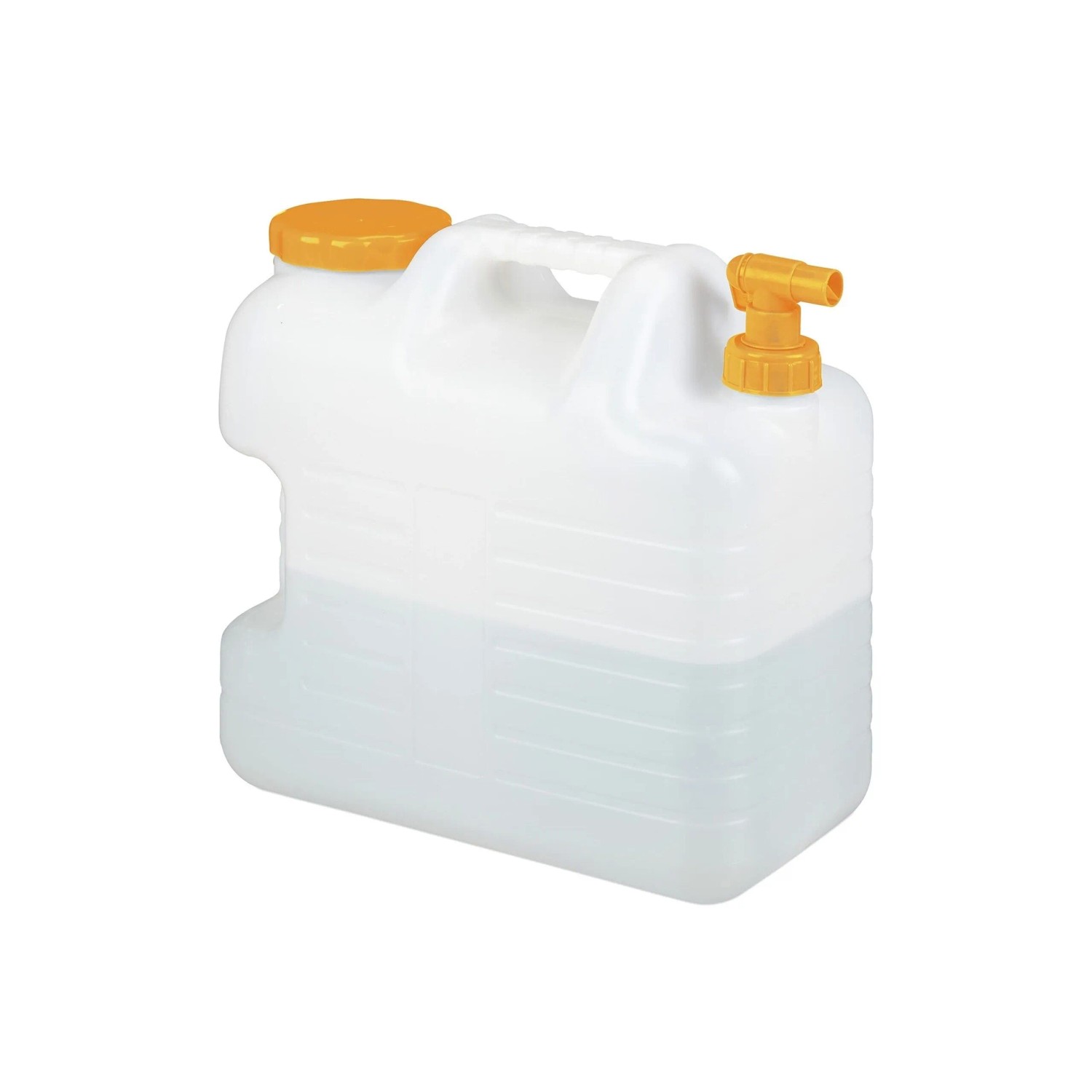 Relaxdays Wasserkanister Kunststoff Weiß Mit Hahn 20, 36,5 cm x 19,5 cm x 37 cm 0,7 kg