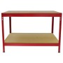 Monstershop Q Rax Werkbank 100 cm in Rot mit zwei Ablagen aus MDF.