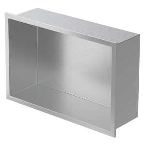 LuxeBath Wandnische aus Edelstahl, 20x30x10 cm, silberne Duschablage für die Dusche.
