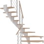 Dolle Mittelholmtreppe Hamburg, Eiche weiß, 1/2 gewendelt, mit Geländer.