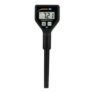 Schwarzes PCE Instruments PH 15 Schul pH-Meter zur Messung des pH-Werts von Flüssigkeiten.