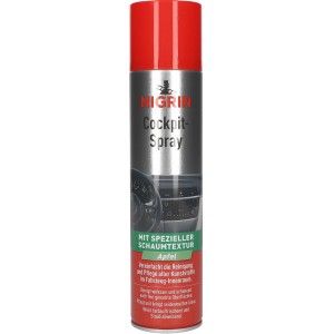 Nigrin Cockpit-Spray Apfel, 400ml Dose für die Reinigung und Pflege von Auto-Kunststoffoberflächen.