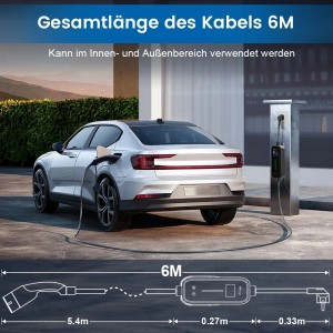 Junsun Ladekabel Ev LadegerätTyp 2 Steuerung 3kw