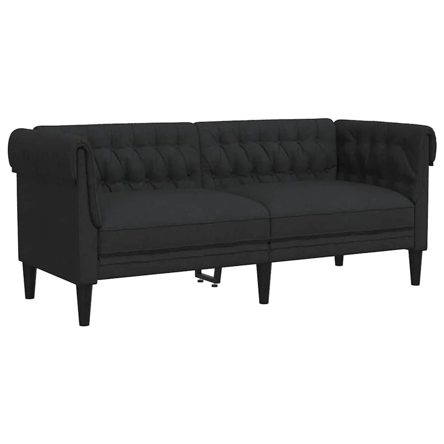 vidaXL Chesterfield-Sofa 2-Sitzer Schwarz Stoff 372549
