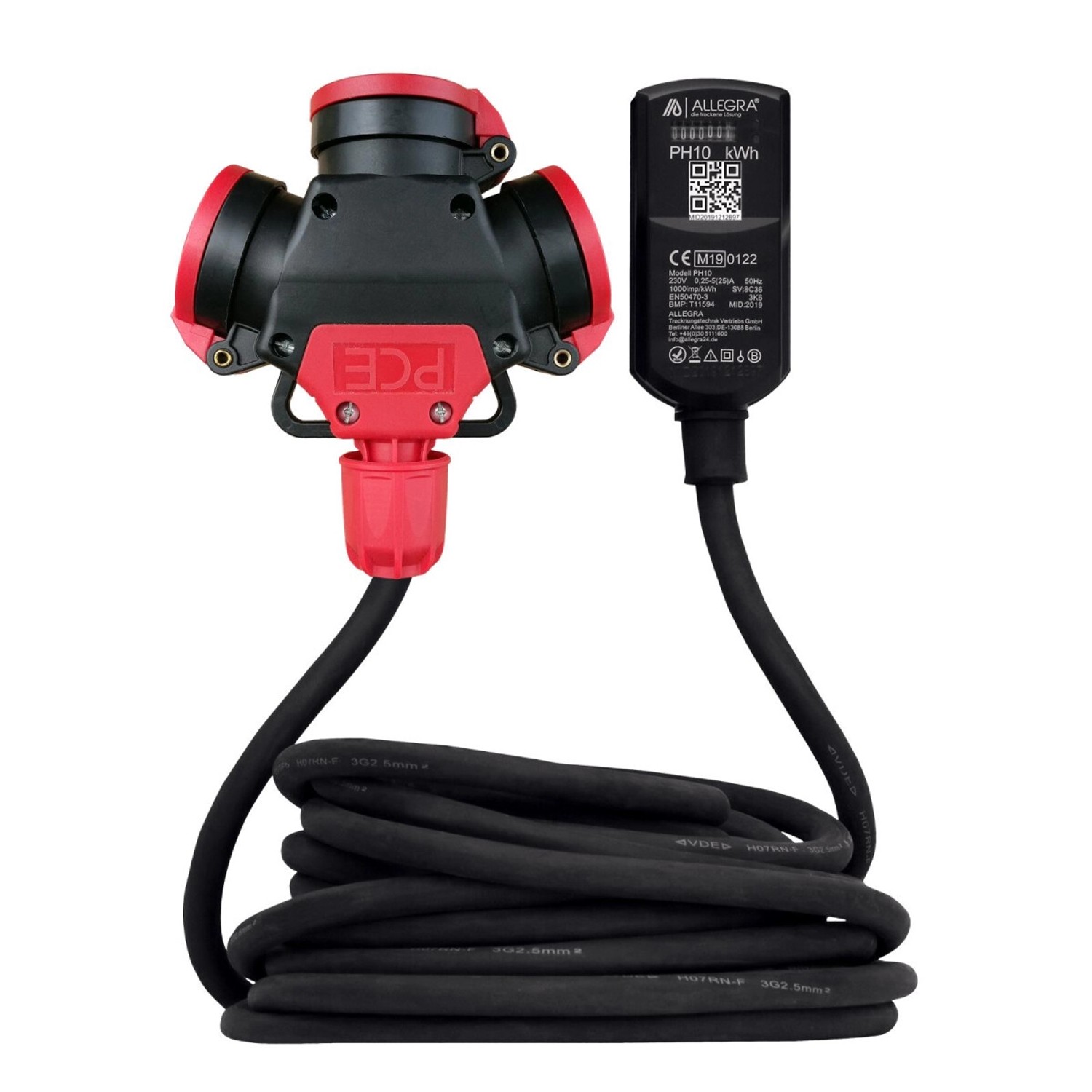 ALLEGRA MID Stromzähler PH10 mit Vollgummi 3 Fach Verteiler Steckdose günstig online kaufen