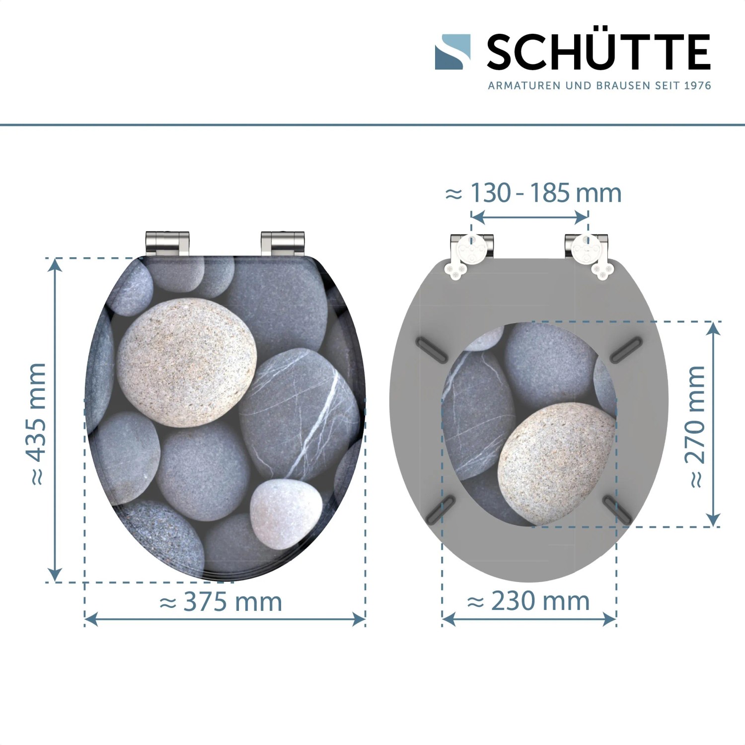 Schütte MDF WC-Sitz Grey Stones mit Absenkautomatik kaufen bei OBI