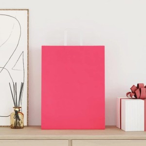 vidaXL Papiertragetaschen 250 Stk mit Henkeln Rosa 32x12x42 cm 4101900