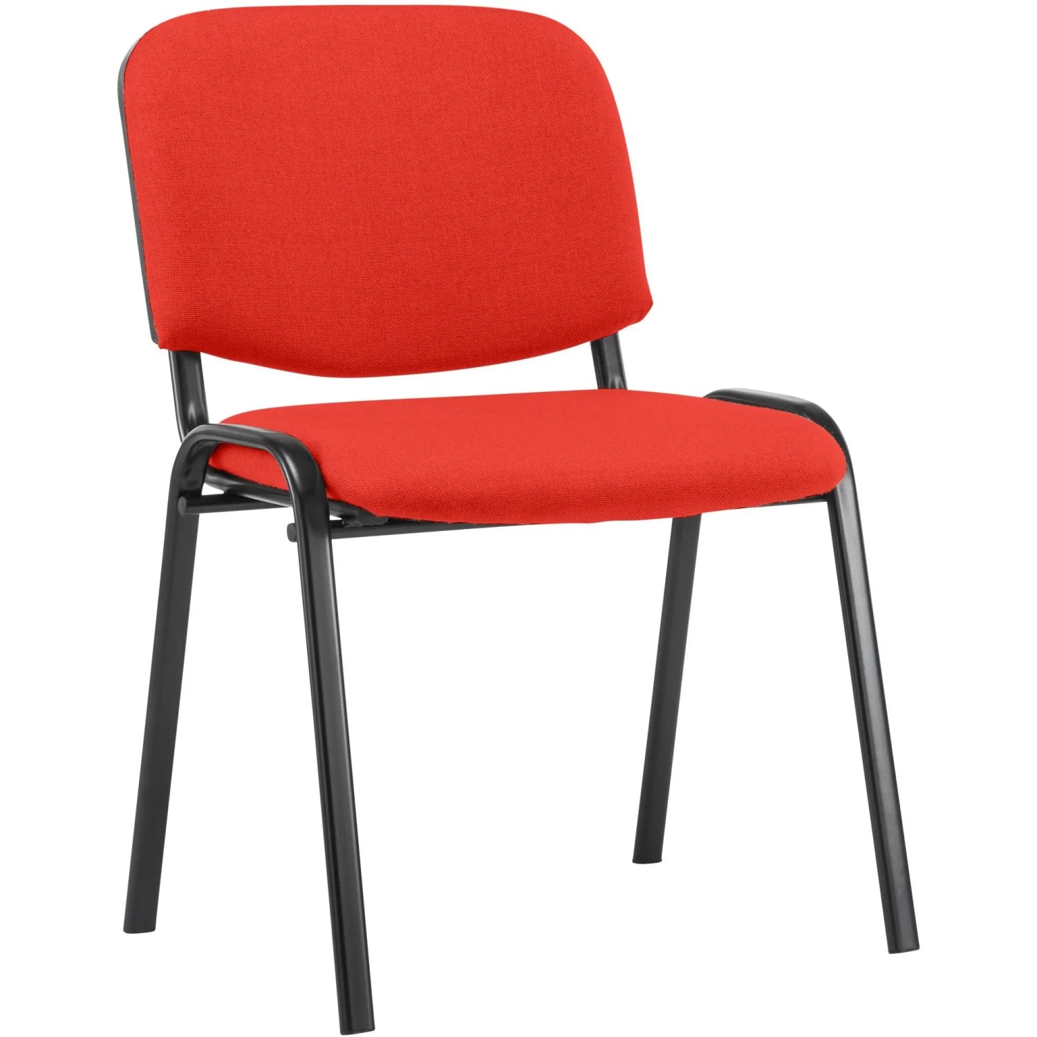 DELUKE Besucherstuhl ZAGREB Stoff Rot 53x53x83cm Konferenzstuhl Wartezimmerstuhl Bürostuhl