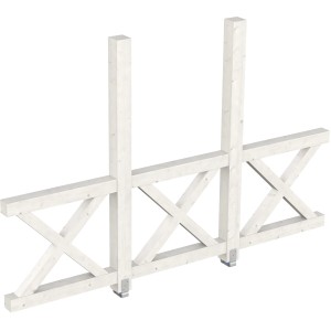 Skan Holz Seitenwand Andreaskreuz, Fichte weiß, Zubehör für Terrassenüberdachung.