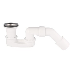 Viega Ablaufgarnitur Varioplex für Duschwannen mit Siphon und verchromtem Ablaufventil.