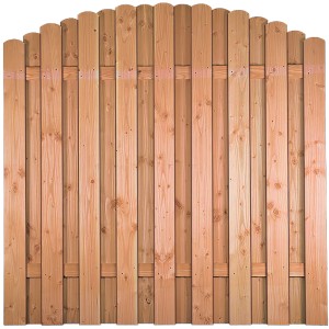 T & J Sichtschutzzaun Baseno Bogen, 180x180/160 cm, Douglasie, naturbelassen.