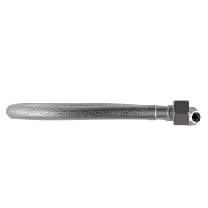 Flexibler Kirchhoff Anschlussschlauch, 300 mm, Edelstahl, mit 3/8IG x 10 mm Anschlüssen.