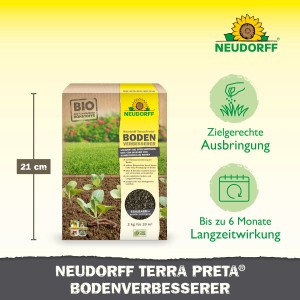 Neudorff Terra Preta Boden-Verbesserer, 2 kg Packung für gesunde Pflanzen und Boden.