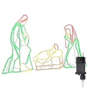 vidaXL Beleuchtete Krippenszene Mehrfarbig 112 x 72 cm PVC 42018951