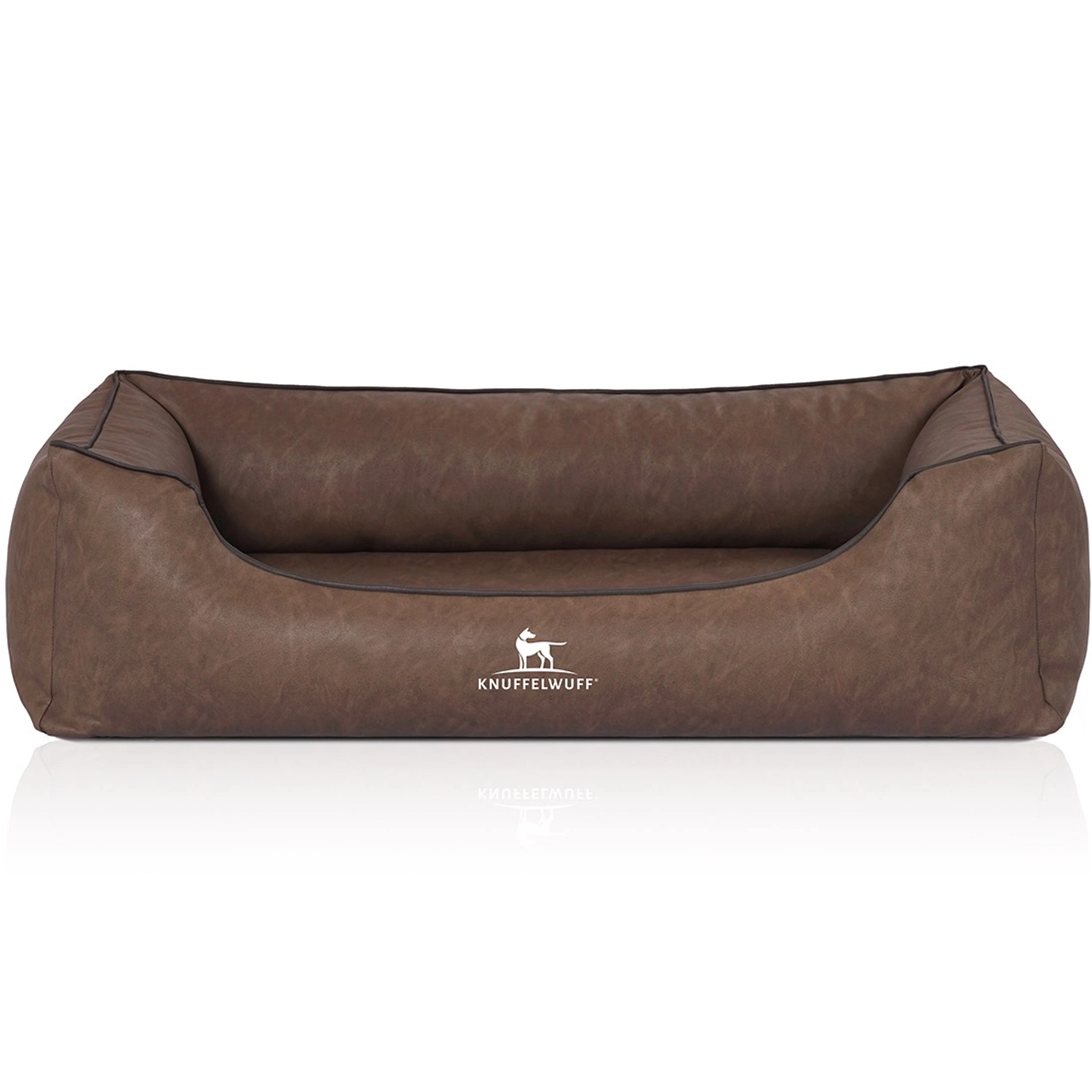 Knuffelwuff Hundebett Henderson Kunstleder XXL 120 x 85cm Braun