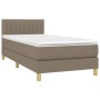 Boxspringbett Taupe 80x200 cm mit Matratze und Kopfteil, Stoffbezug.
