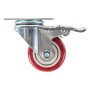 HMF 6710 Schwerlastrollen Bremse Polyurethan 4 Stück 75 mm bis 400 kg Rot_7