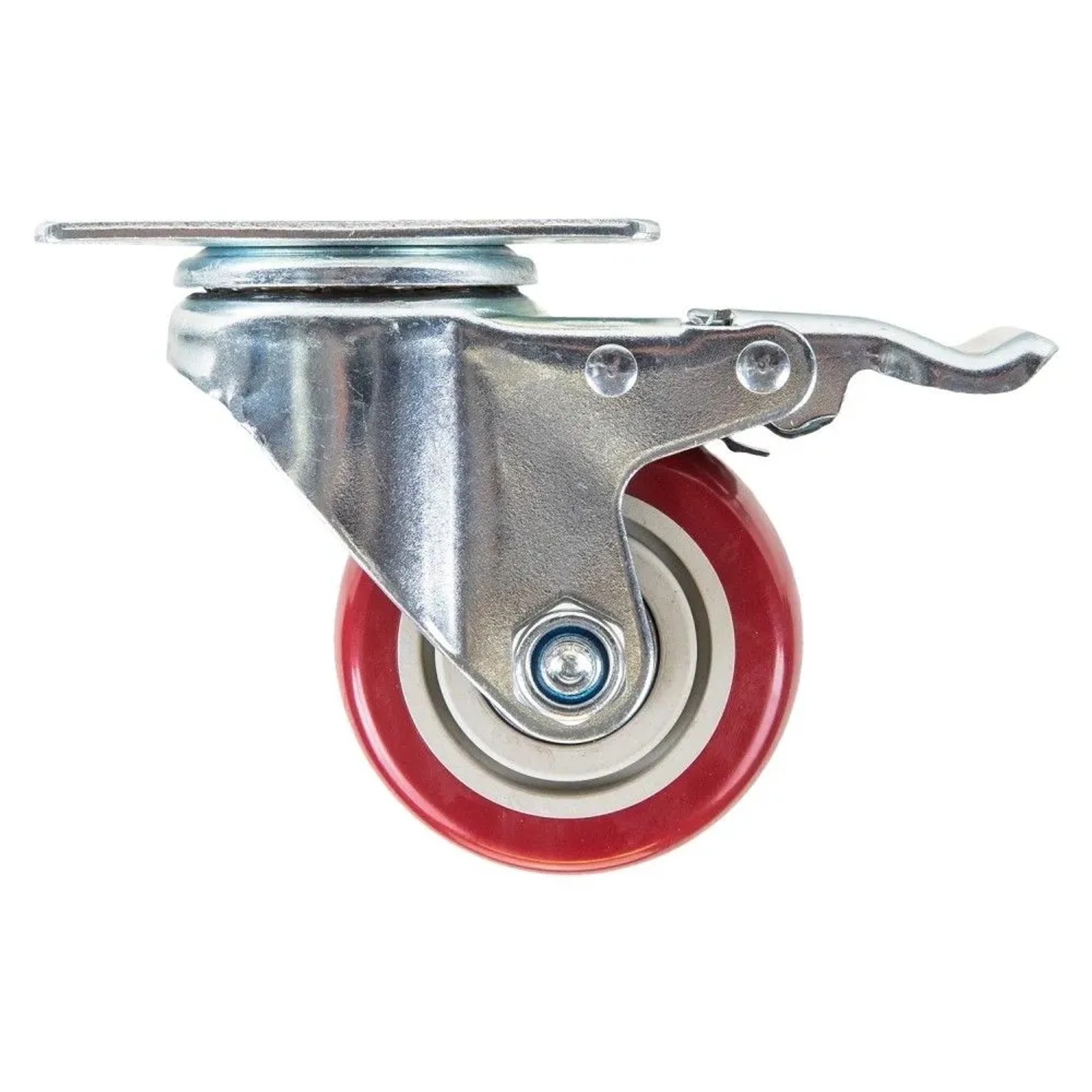 HMF 6710 Schwerlastrollen Bremse Polyurethan 4 Stück 75 mm bis 400 kg Rot_7