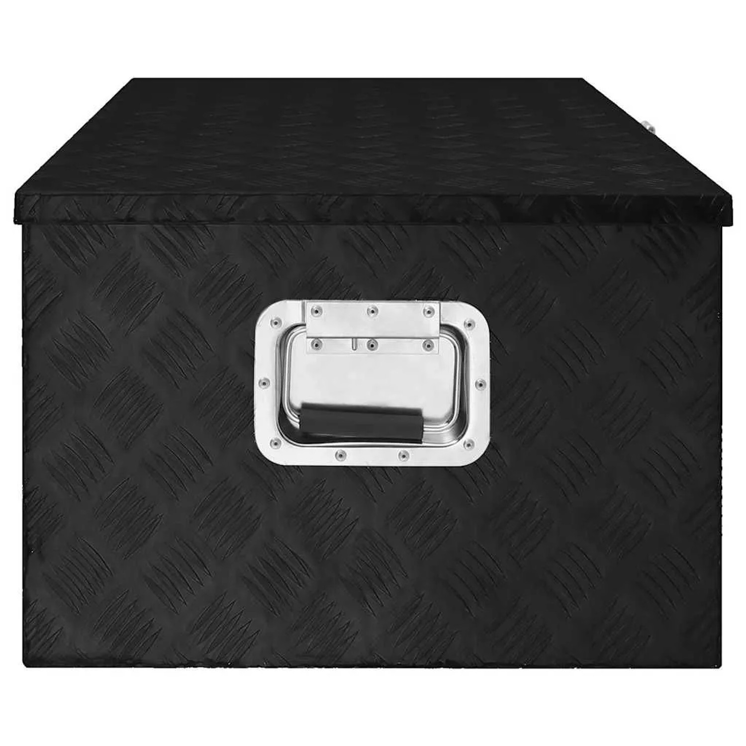 DELUKE Aluminiumbox Mit Deckel Abschließbar Alubox Deichselbox Alu Anhängerbox Werkzeugkiste Transportbox Metallkiste 100x55x37cm Schwarz_4