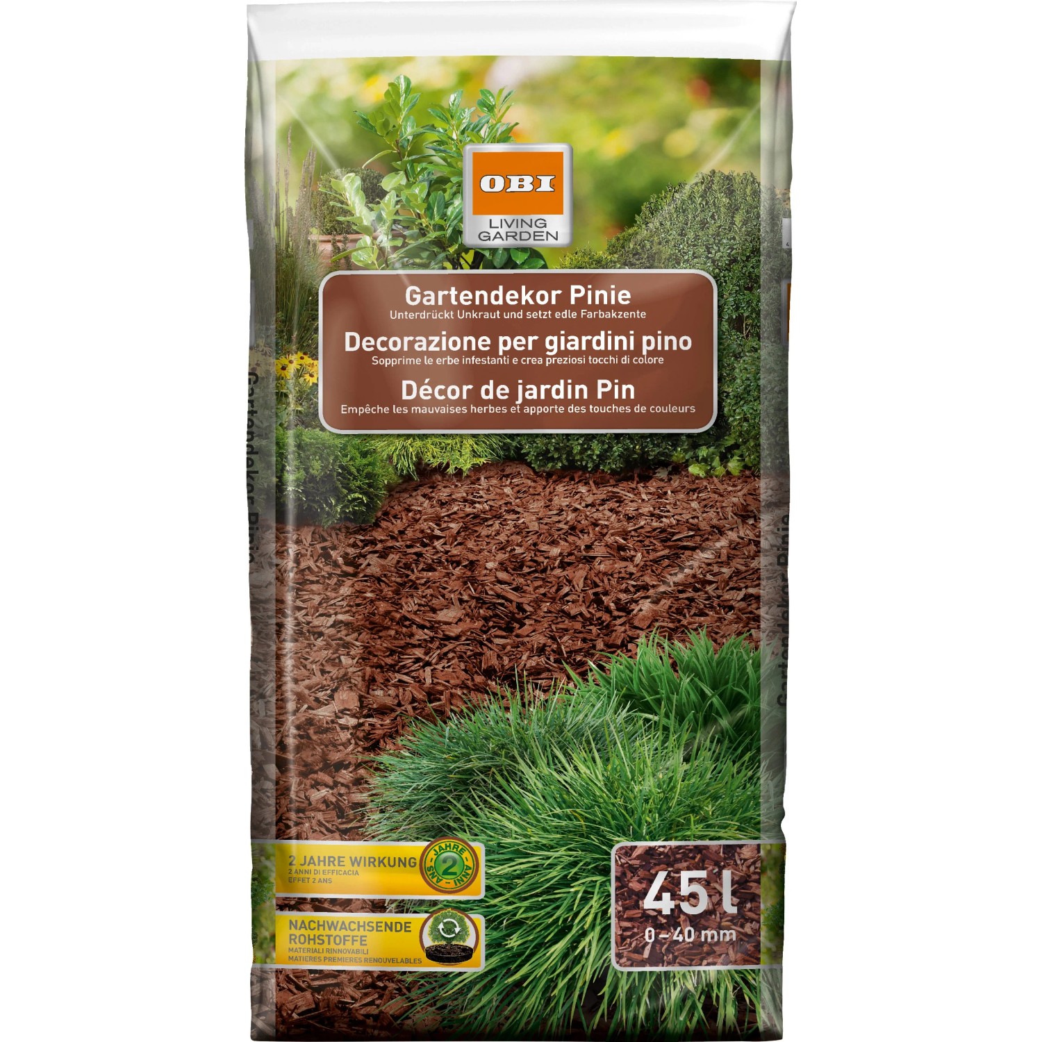 Palette OBI Gartendekor Pinie, 2.295 l (51 x 45 l), Dekormulch aus Pinienrinde.