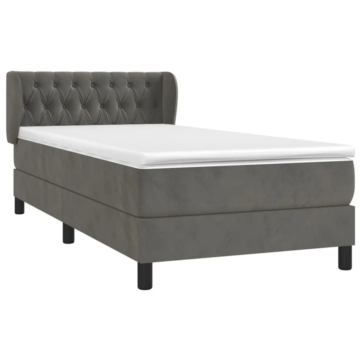 vidaXL Boxspringbett mit Matratze Dunkelgrau 90x190 cm Samt 3127644 günstig online kaufen