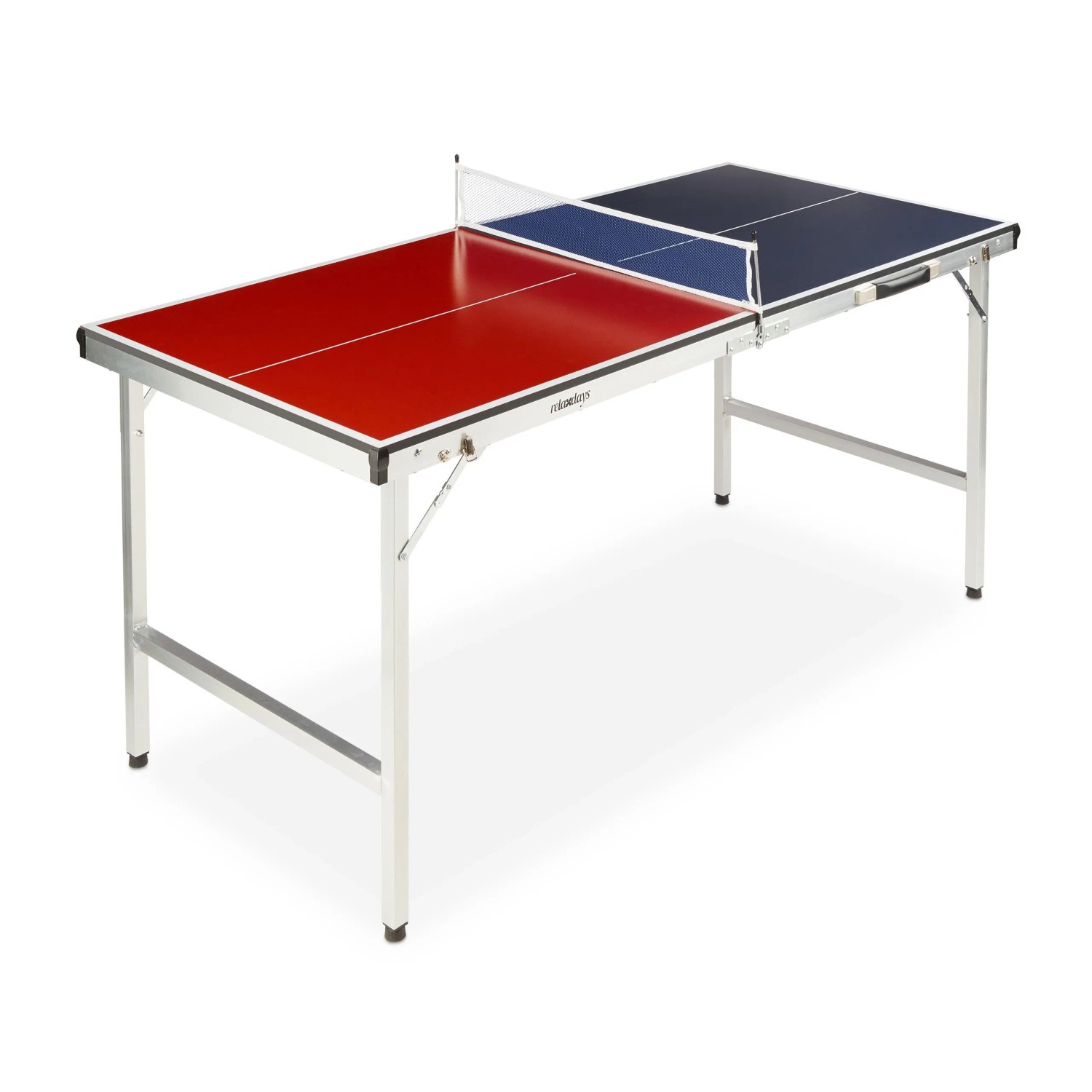 Relaxdays Tischtennisplatte MDF Aluminium Mehrfarbig Klappbar Höhenverstellbar mit Netz 67,5 cm x 151 cm x 67,5 cm 11,8 kg
